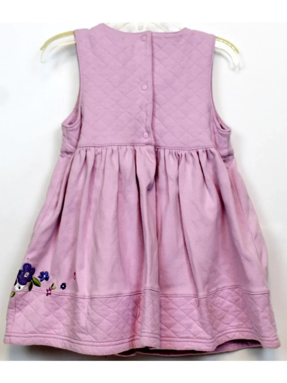 2001 Gymboree Sweet Chic 4pc Set 18-24m Lavender Dress Diaper Cover Tights Hat - Picture 6 of 16